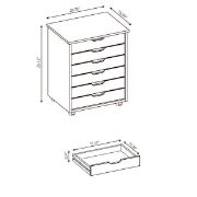 صورة Breshay 6 Drawer Rolling Storage Chest