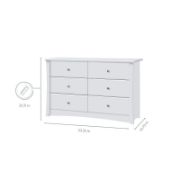 Crescent 6 Drawer Double Dresser