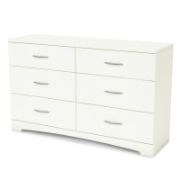 Step One 6 Drawer 51.25'' W Double Dresser - White