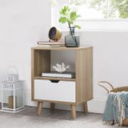 Valya 1 - Drawer Nightstand in WhiteBeige