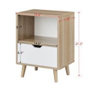 Valya 1 - Drawer Nightstand in WhiteBeige