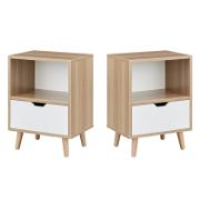 Valya 1 - Drawer Nightstand in WhiteBeige