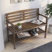 Kitia Solid Wood Shelves Storage Bench