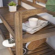 Kitia Solid Wood Shelves Storage Bench