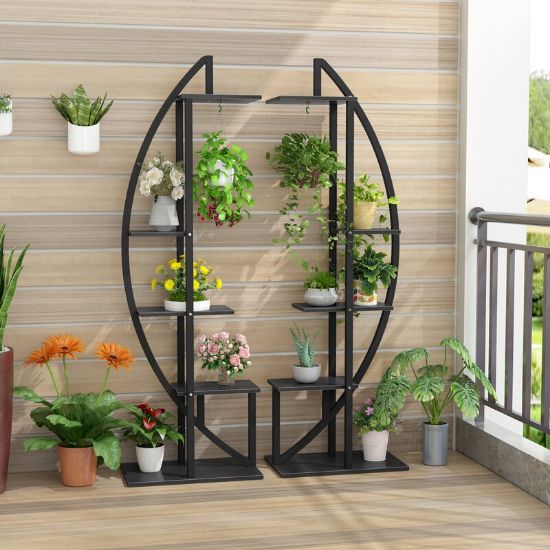 Heavy Duty Portable 5-Tier Plant Stand Pack Of 2