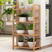 Tall 4 Tier Bamboo Wood Storage Rack Kitchen Shelving