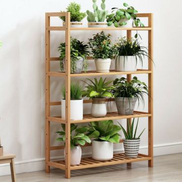 Tall 4 Tier Bamboo Wood Storage Rack Kitchen Shelving Tall 4 Tier Bamboo Wood Storage Rack Kitchen Shelving