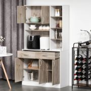  Silia Kitchen Buffet with Hutch Multi Storage Cupboard Cabinet Server Sideboard with Drawers