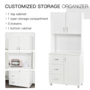 Bilo Kitchen Buffet with Hutch Storage Organizer    