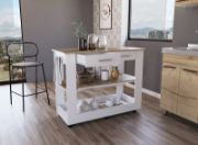 Langi Kitchen Island with Locking Wheels