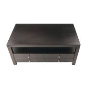 Jozlyn Natural Wood Coffee Table In Espresso Finish