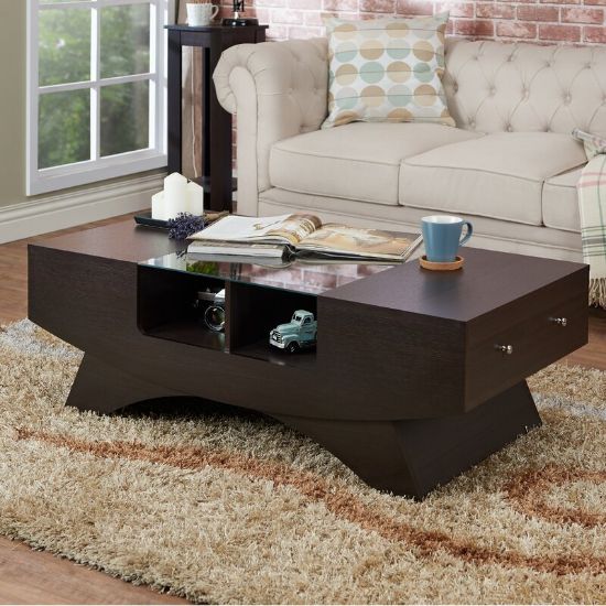 Madilynn Trestle Coffee Table with Storage