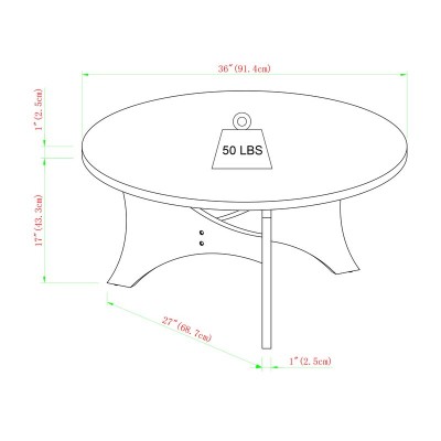 Wilmer  Mid Century 3-Leg Round Coffee Table