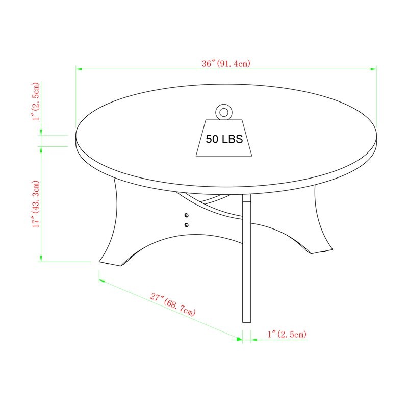 Wilmer  Mid Century 3-Leg Round Coffee Table