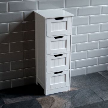 Bath Vida Priano Bathroom 4 Drawer Floor Standing Cabinet Unit Storage Wood Bath Vida Priano Bathroom 4 Drawer Floor Standing Cabinet Unit Storage Wood