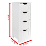 Bath Vida Priano Bathroom 4 Drawer Floor Standing Cabinet Unit Storage Wood