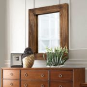 Revvvd Natural Wood Hanging Mirror For Bathroom