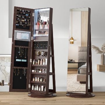 Show details for Woody Rotating  Full length mirror jewelry Armoire Picture of Woody Rotating  Full length mirror jewelry Armoire