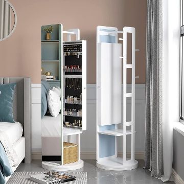 Show details for Santa Wide Jewelry Armoire with Mirror Picture of Santa Wide Jewelry Armoire with Mirror