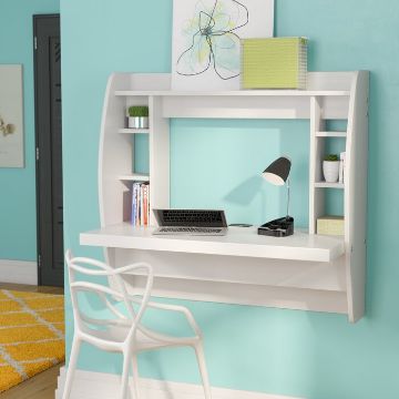 Show details for Cushing White Floating Desk Picture of Cushing White Floating Desk