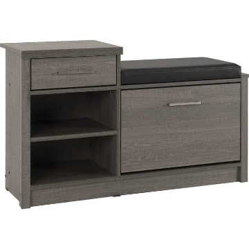 Show details for Giral 12 Pair Shoe Storage Bench - Black Picture of Giral 12 Pair Shoe Storage Bench - Black