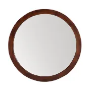 Amane Round Solid Wood Wall Mirror