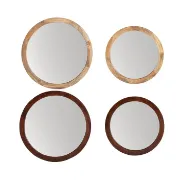 Amane Round Solid Wood Wall Mirror