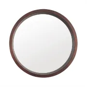 Round Wood Wall Mirror