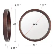 Round Wood Wall Mirror