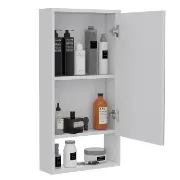 Modesto Modern Minimal Mirrored Medicine Cabinet with Open Shelf & 2 Interior Shelves