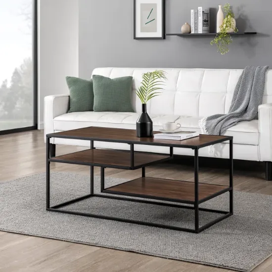 Dunning Myrie Contemporary Two-Tone Metal Coffee Table