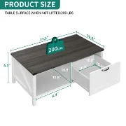 Learoy 4 Legs Coffee Table With Storage