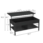 Gilbertville Lift Top 4 Legs 1 Coffee Table with Storage