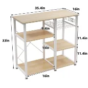 35.4 Wide Rolling Kitchen Island