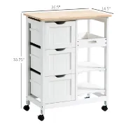 Kleinschmidt 26.5'' Wide Rolling Kitchen Island