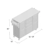 Aadham 52.5'' Wide Rolling Kitchen Cart