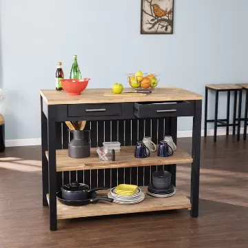 Vandermark 43.5'' Wide Rolling Kitchen Island with Solid Wood Top Vandermark 43.5'' Wide Rolling Kitchen Island with Solid Wood Top