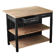 Vandermark 43.5'' Wide Rolling Kitchen Island with Solid Wood Top