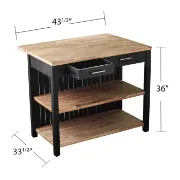 Vandermark 43.5'' Wide Rolling Kitchen Island with Solid Wood Top