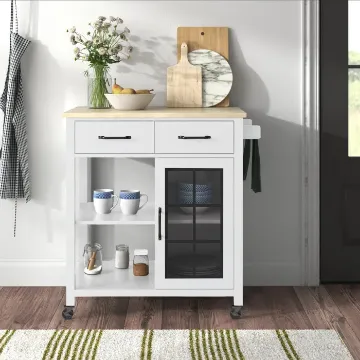 Amata 32'' Wide Rolling Kitchen Cart Amata 32'' Wide Rolling Kitchen Cart