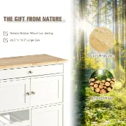 26.5'' Wide Rolling Kitchen Island with Solid Wood Top