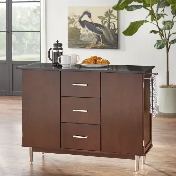 Stickley Vaughn Midcentury Kitchen Island with Granite Top Stickley Vaughn Midcentury Kitchen Island with Granite Top