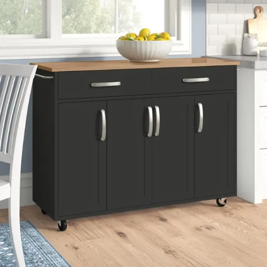 Moretown Wide Rolling Kitchen Cart