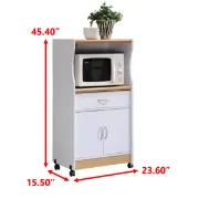 SIMIN Microwave Kitchen Cart, White