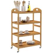 Soges 4-Tier Kitchen Storage Shelf Rolling Kitchen Cart Movable Storage