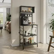 Bestier Industrial 60 inch 5 Tier Kitchen Baker's Rack with Hooks Black