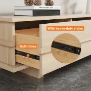 Rectangle Wood TV Stand in Nature Media Console with 3 Drawers