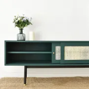 Ratta Modern Green TV Stand for 70 inch TV with 2 Drawers & 2 Doors