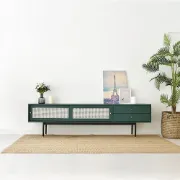 Ratta Modern Green TV Stand for 70 inch TV with 2 Drawers & 2 Doors