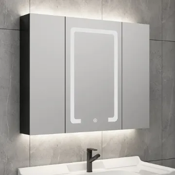 Modern Wall-mounted LED Lighted Bathroom Medicine Cabinet Vanity Mirror with Storage Modern Wall-mounted LED Lighted Bathroom Medicine Cabinet Vanity Mirror with Storage